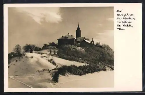 AK Kahla /Thür., Die 1000jährige Leuchtenburg im Schnee