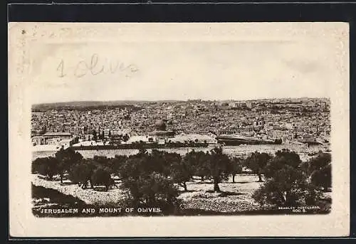 AK Jerusalem, General View and Mount of Olives