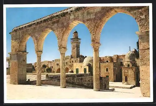 AK Jerusalem, Blick auf den Westrand des Tempelplatzes