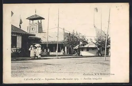 AK Casablanca, Exposition Franco-Marocaine 1915, Pavillion Sénégalais