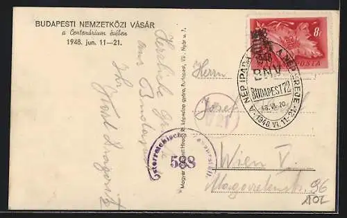 AK Budapest, Budapesti Nemzetközi Vásár a Centenárium évében 1948