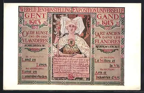 AK Gent, Exposition Universelle Vlaandern 1913, Adlige mit Zepter