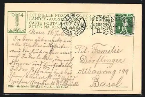 AK Bern, Schweiz. Landes-Ausstellung 1914, Restaurant Studerstein abends