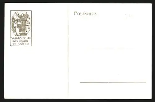 AK Stuttgart, Gebäude der Bauausstellung 1908
