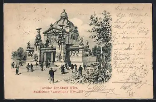 Künstler-AK Wien, Jubiläums-Ausstellung 1898, Pavillon der Stadt Wien