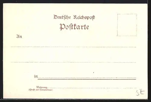 Lithographie Berlin, Gewerbeausstellung, Partie im alten Berlin