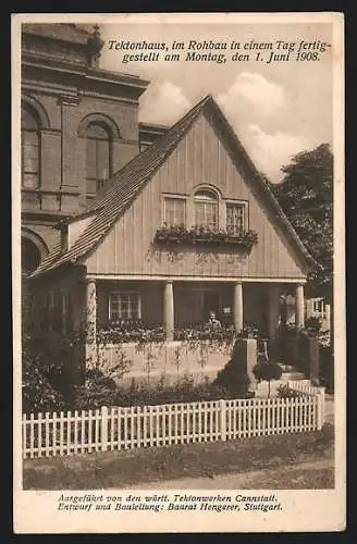 AK Stuttgart, Bauausstellung 1908, Tektonhaus