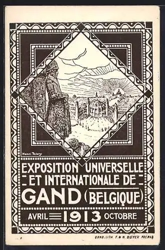 Künstler-AK Gand, Ausstellung / Exposition Universelle et Internationale 1913