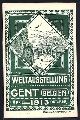 AK Gent, Weltausstellung 1913