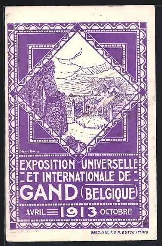 Künstler-AK Gand, Ausstellung / Exposition Universelle et Internationale 1913