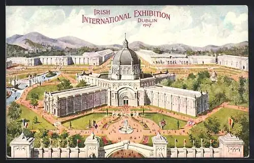 Künstler-AK Dublin, Irish International Exhibition 1907, Ausstellungsgelände