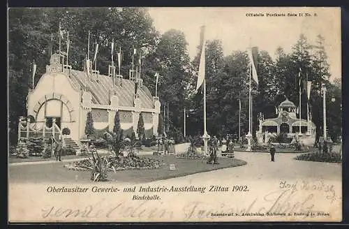 AK Zittau, Oberlausitzer Gewerbe- u. Industrie-Ausstellung 1902, Bindehalle