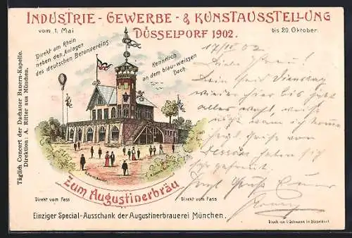 AK Düsseldorf, Industrie-Gewerbe- & Kunstausstellung 1902, Gasthaus Zum Augustinerbräu