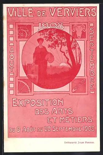 Künstler-AK Verviers, Exposition des Arts et Métiers 1908