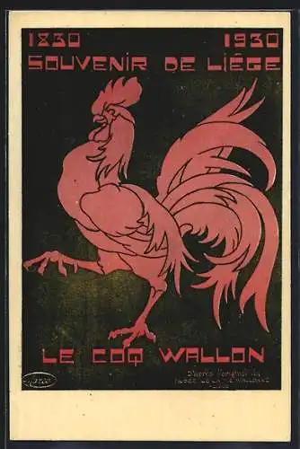 AK Liége, Exposition 1930, Le Coq Wallon