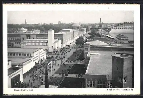 AK Düsseldorf, Gesolei, Hauptstrasse mit Besuchern