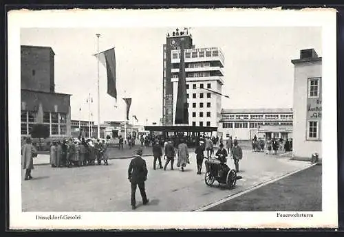 AK Düsseldorf, Ausstellung Gesolei, Feuerwehrturm