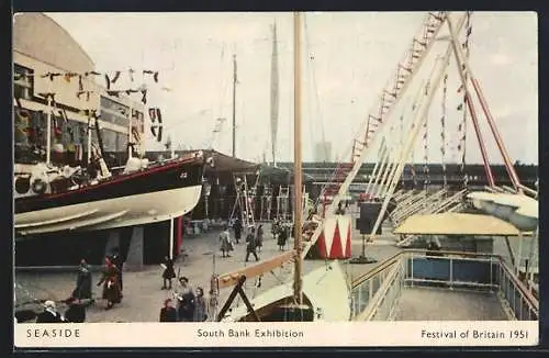 AK London, Festival of Britain 1951, South Bank Exhibition, Seaside