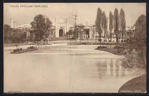 AK Wembley, British Empire Exhibition 1924, Indian Pavilion from Lake