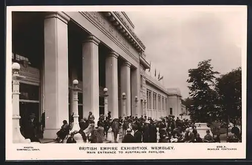 AK Wembley, British Empire Exhibition, Main Entrance to Australian Pavilion