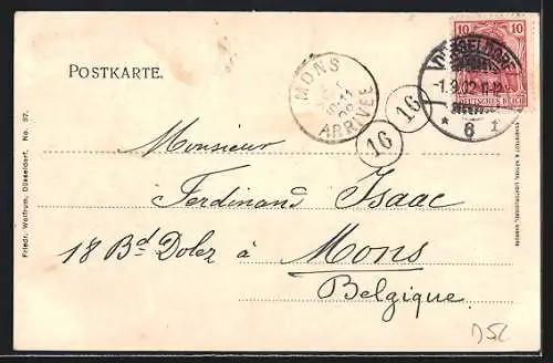 AK Düsseldorf, Gewerbe- u. Industrie-Ausstellung 1902 mit Wettersäule