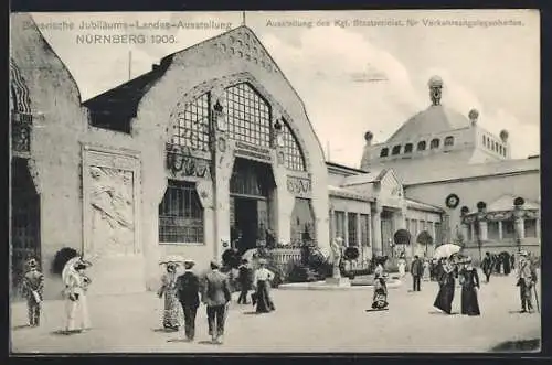 AK Nürnberg, Bayerische Jubiläums-Landes-Ausstellung 1906, Staastminist. für Verkehrsangelegenheiten