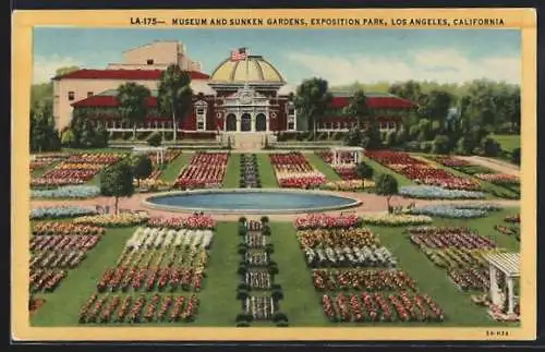 AK Los Angeles /California, Museum and sunken gardens, Exposition park