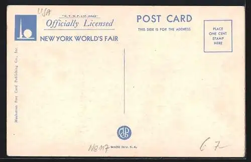 AK New York, New York World`s Fair, Maison Coty, Star Pylon and Agriculture by Mahonri M. Young