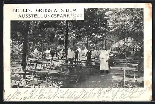 AK Berlin, Ausstellungspark, Grusskarte