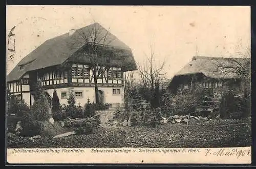 AK Mannheim, Jubiläums-Ausstellung 1907, Schwarzwaldanlagevon Gartenbau-Ingenieur F. Keerl