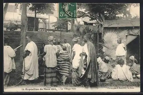 AK Mans, Exposition du Mans 1911, Le Village Noir