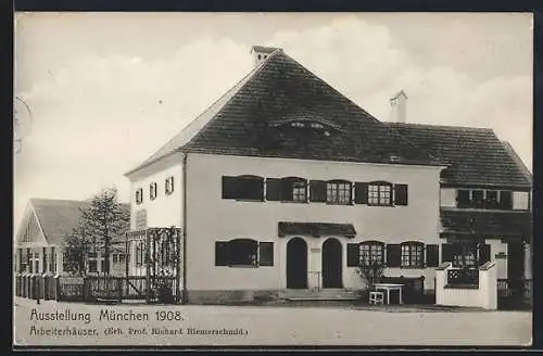 AK München, Ausstellung 1908, Arbeiterhäuser