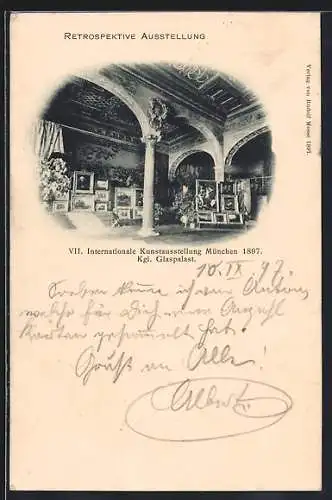 AK München, Internationale Kunstausstellung 1897, Kgl. Glaspalast