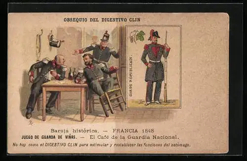 AK Französische Soldaten beim Kartenspiel 1848