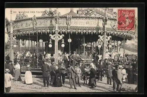 AK Karussel auf einem Volksfest, Manège des Vaches