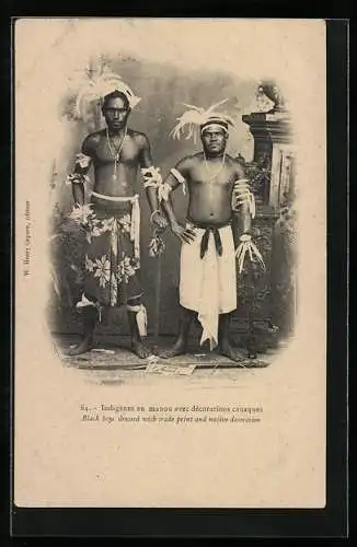 AK Black boys dressed with trade print and native decoration