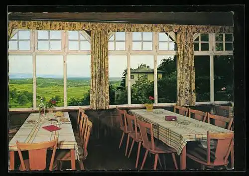 AK Landeck bei Emmendingen, Das Burg-Café Landeck v. Albert Haas, Gaststube