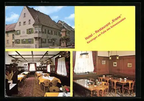 AK Kenzingen /Schwarzwald, Hotel-Restaurant Krone v. Kurt Jätzold jun., mit Innenansichten