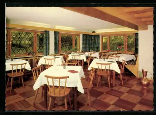 AK Lenzkirch /Schwarzwald, Das Hotel Adler-Post v. G. Rauth, Speiseraum