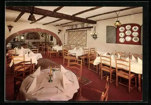 AK Walldorf bei Heidelberg, Das Hotel Vorfelder, Innenansicht