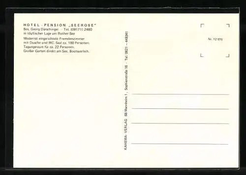 AK Roth / Nürnberg, Hotel Pension Seerose am Rother-See
