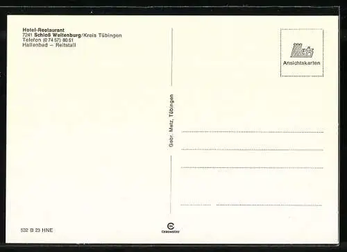 AK Weitenburg /Tübingen, Hotel-Restaurant Schloss Weitenburg mit Gaststube und Hallenbad