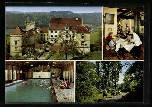 AK Weitenburg /Tübingen, Hotel-Restaurant Schloss Weitenburg mit Gaststube und Hallenbad