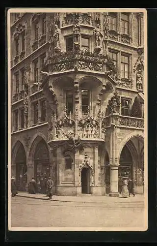 AK München, Das Lindwurmeck am neuen Rathaus