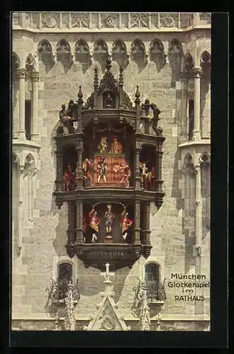 AK München, Glockenspiel im Rathaus