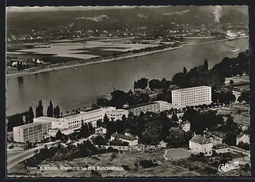 AK Bonn a. Rhein, Rheinpartie mit Bundeshaus