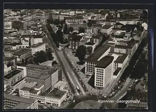 Präge-AK Hannover, Die Georgstrasse aus der Vogelschau