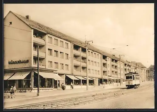 AK Nordhausen, Strassenbahn in der Rautenstrasse