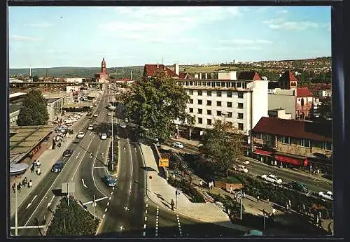 AK Pforzheim, Blick auf den Bahnhofsplatz