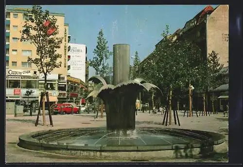 AK Berlin, Adenauer-Platz mit Brunnen